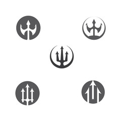 Set Trident Logo Template vector icon