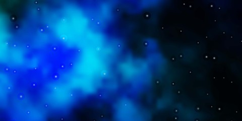 Obraz premium Dark Blue, Green vector template with neon stars. Blur decorative design in simple style with stars. Theme for cell phones.