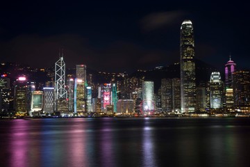 Fototapeta na wymiar Hong Kong, China / Asia - 07 july 2018: Beautiful Hong Kong at Night