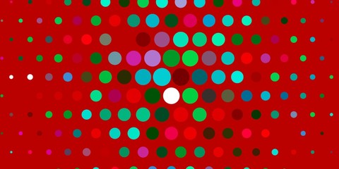 Light Green, Red vector texture with disks. Abstract illustration with colorful spots in nature style. Pattern for business ads.