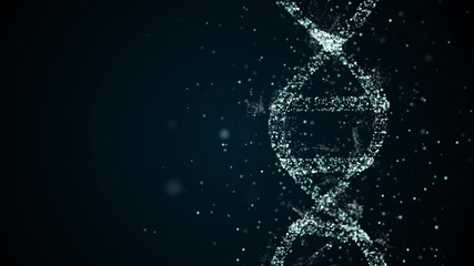 Scan of DNA construction designed out of genetic particles and alpha channel footage.