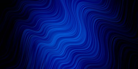 Dark BLUE vector pattern with wry lines. Colorful illustration, which consists of curves. Pattern for ads, commercials.