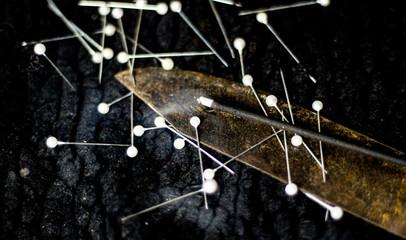 items for magic on a dark background