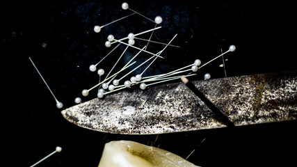 items for magic on a dark background