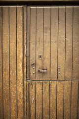 Closed wooden door