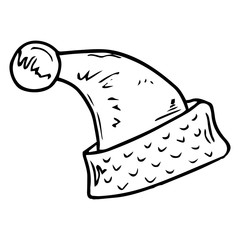 Hat icon. Vector winter hat. Hand drawn  children's hat.