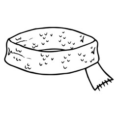 Scarf icon. Vector winter scarf. Hand drawn children's scarf.