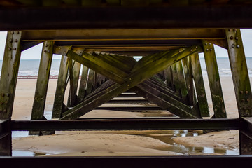 structures de l'estacade de Saint Jean de Monts Vendée, France