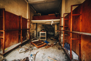abandoned shop in the city center