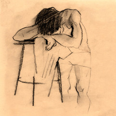 Set of anatomy human hand scull bones. Hand drawn pencil illustration. Isolated on white. Body, people, man, woman