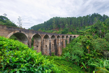 Fototapeta na wymiar Nine Arches Bridge in Elle, Sri Lanka, taken in August 2019