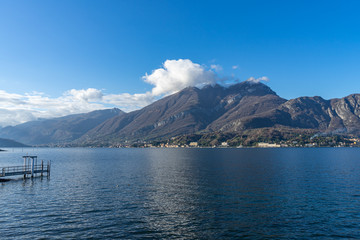 Beautiful landscape on Lake Como in December time