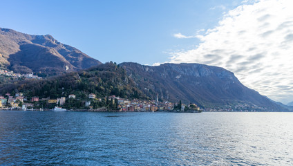 Beautiful landscape on Lake Como in December time