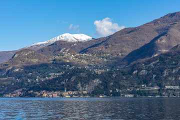 Beautiful landscape on Lake Como in December time