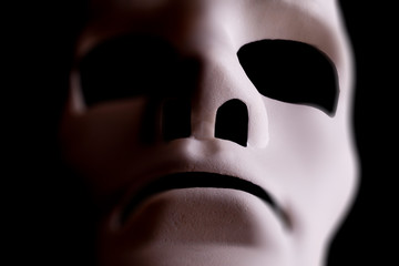 Naklejka premium blank mask close up on black background