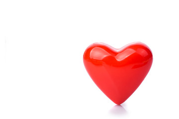 Red heart shape on white background