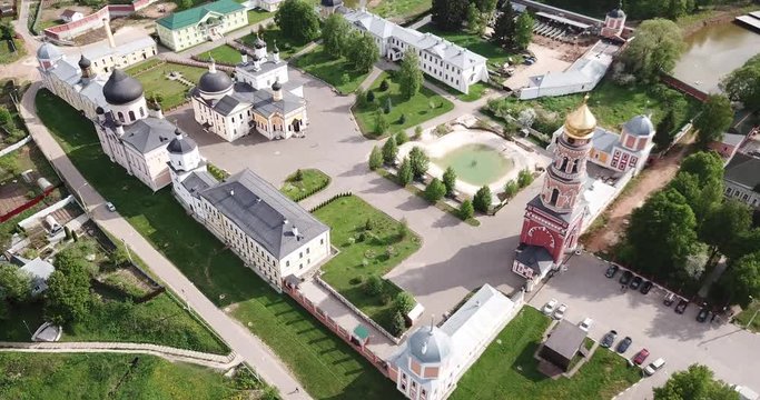 Aerial view of Holy Ascension Davids desert. Moscow region. Russia
