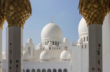 Detail through column of the great mosque of Abu Dhabi