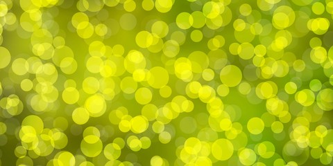 Light Green, Yellow vector layout with circle shapes. Abstract illustration with colorful spots in nature style. Design for posters, banners.