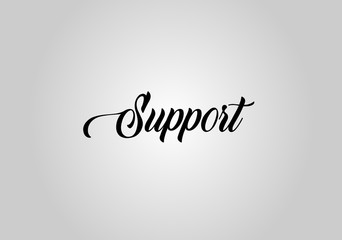 Support sign on gray background