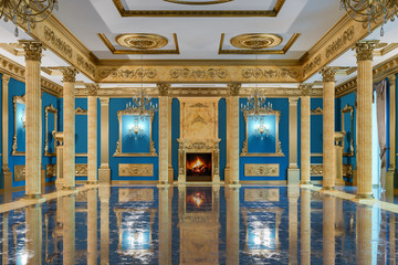3D rendering of the hall in classical style - obrazy, fototapety, plakaty