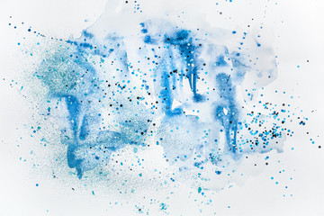 Beautiful stylish creative watercolor background in blue.