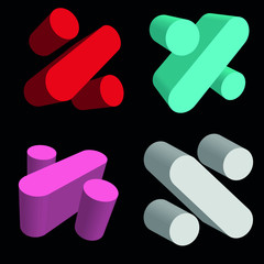 Percentage symbol. Sale. 3D percent. Money symbol. Business. Buying. Vector sale icon.