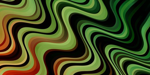 Light Green, Red vector template with curved lines. Colorful illustration with curved lines. Pattern for booklets, leaflets.