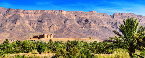 Mountain landscape, Oasis of the Draa Valley, Morocco.