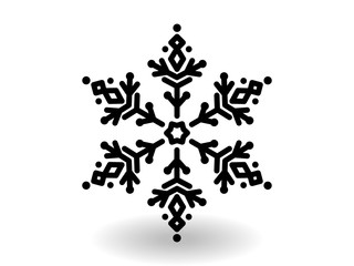 snowflake winter of black isolated silhouette on white background. christmas snowflakes collection free vector.
