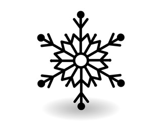 snowflake winter of black isolated silhouette on white background. christmas snowflakes collection free vector.