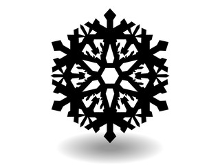 snowflake winter of black isolated silhouette on white background. christmas snowflakes collection free vector.