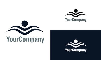 Abstract human silhouette logo. Sport, fitness, medical or health care center logo design concept.