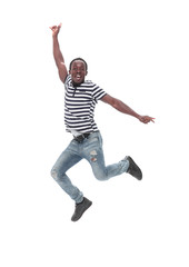 very happy guy in casual clothes . isolated on white