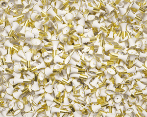 Massive Pile of Shiny Pure Gold Megaphones from Above