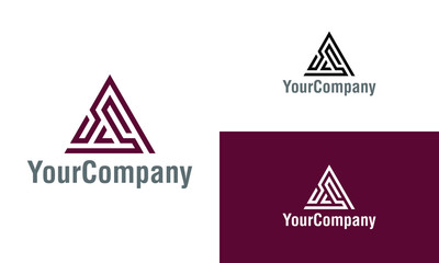 Creative letter A and triangle logo icon design template elements. Vector logo template for company.