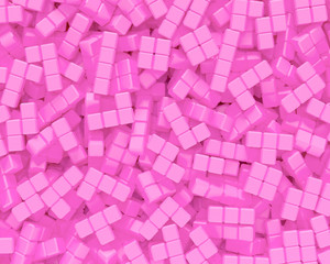 Big Pile of Light Pink Tetrominoes under From Above