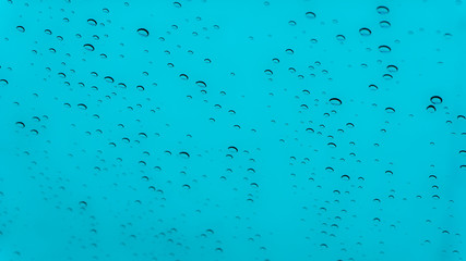 water drops on blue background