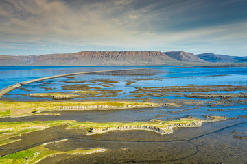 Aerial view on Icelandic landscape from air. Famous place. Travel - image