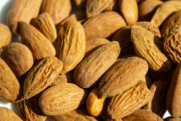 almonds on a white background