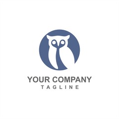 owl negative space vector logo and icon for company