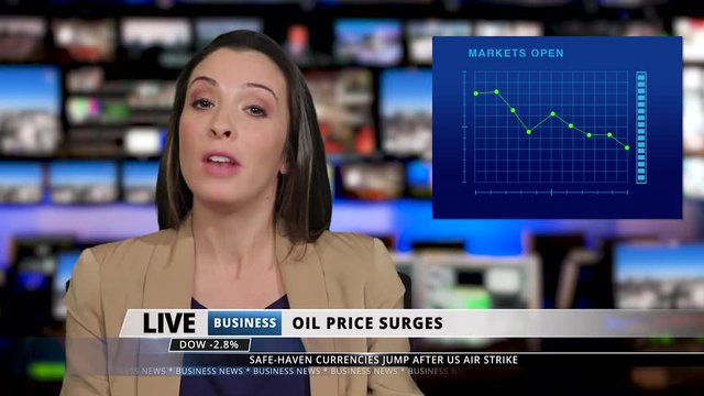 MS Female anchor presenting business news live