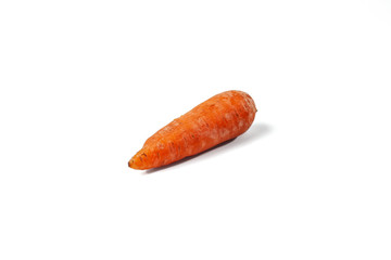boiled carrots on the white background