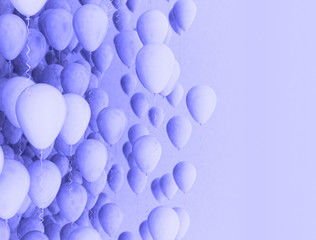 Purple balloons celebration background. 3d Illustration
