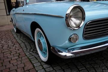 Vieille voiture bleu - Gros plan	