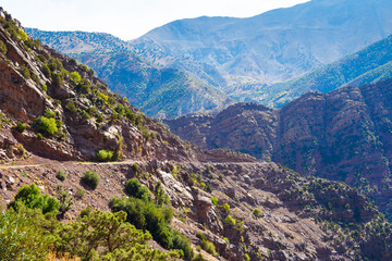 View of the Atlas mountains landscape, Morocco, North Africa.