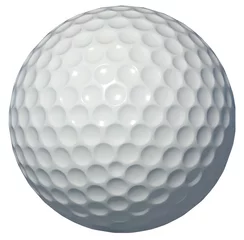Deurstickers Golfbal geïsoleerd op een witte achtergrond 3D-rendering © Galina