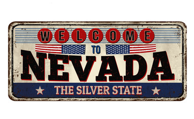 Welcome to Nevada vintage rusty metal sign