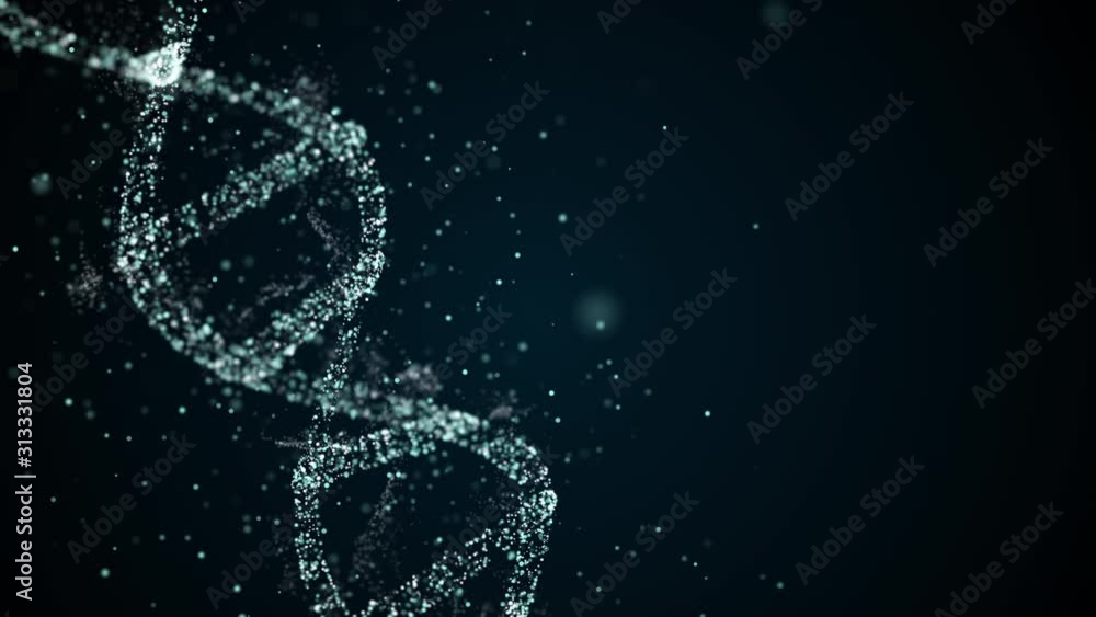 Aufkleber abstract technological representation of digital plexus dna molecule out of space dust in blue.