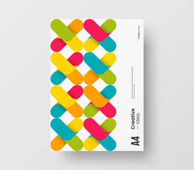 Amazing business presentation vector A4 vertical orientation front page mock up. Modern corporate report cover abstract geometric illustration design layout. Company identity brochure template.